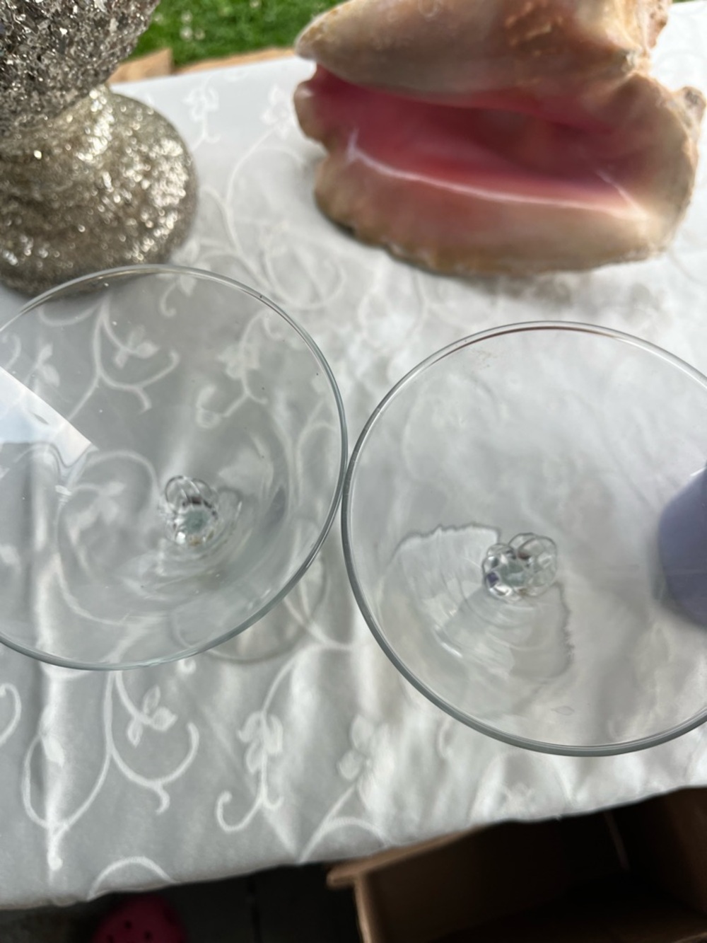 Classic Clear Glass Martini Coupes - Pair